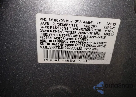 2016 Acura Mdx Acurawatch Plus Package z USA, uszkodzony, nr VIN 5FRYD4H29GB006281